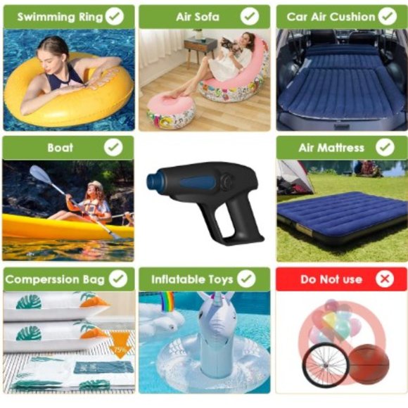 Quick-Fill Electric Air Pump - 2-Way Inflator/Deflator - Compact/ Lightweight - Picture 7 of 11